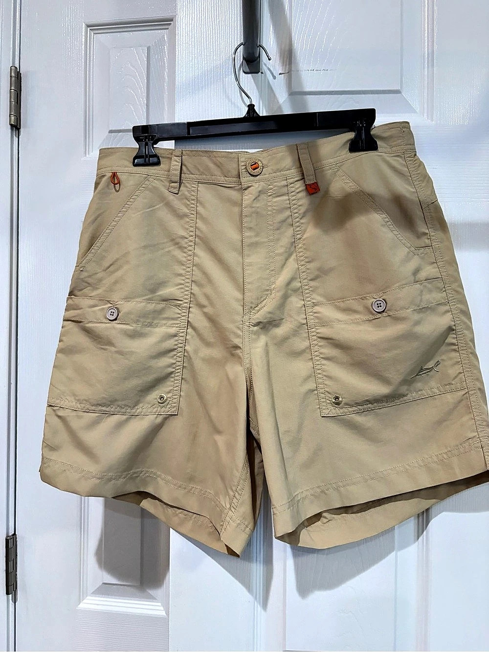 Salt Life SLX-QD Vapor Stretch Cargo Shorts Beige Large